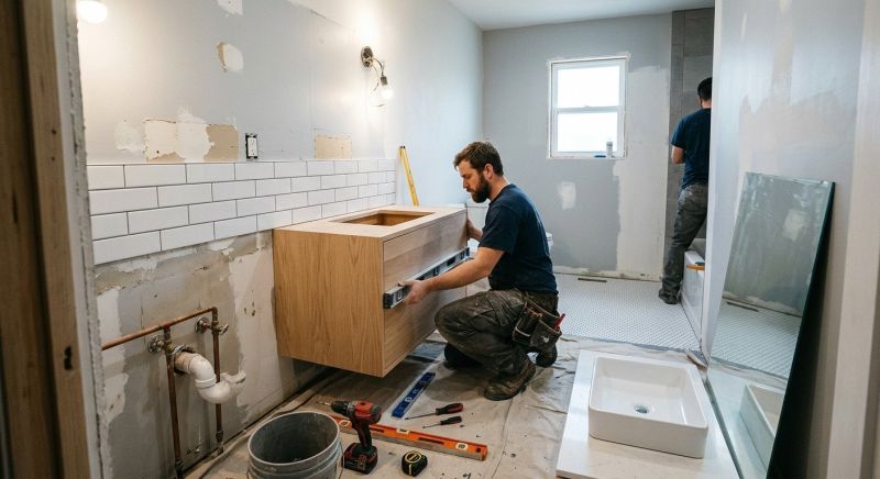Vanity Cabinet Installation in Carmel, IN